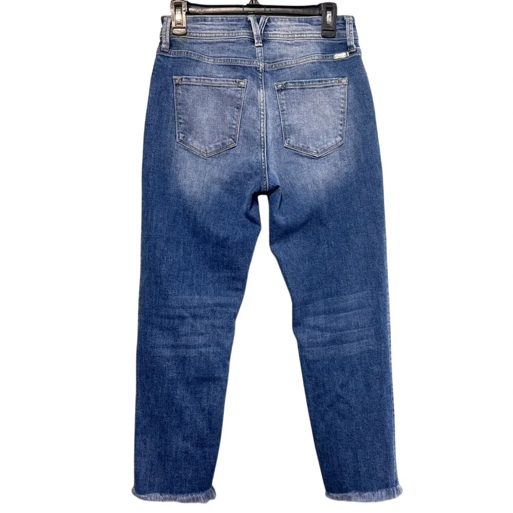 KanCan Estilo High Rise Slim Straight Raw Hem Denim Blue Jeans Size 7 / 27  7/27
